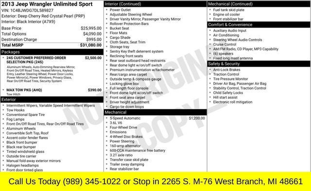 2013 Jeep Wrangler Unlimited Sport