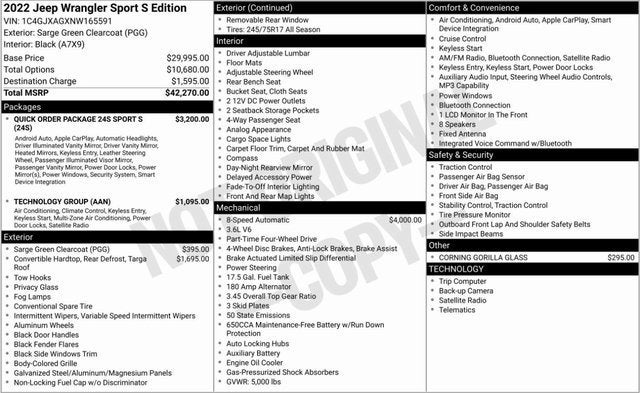 2022 Jeep Wrangler Sport S