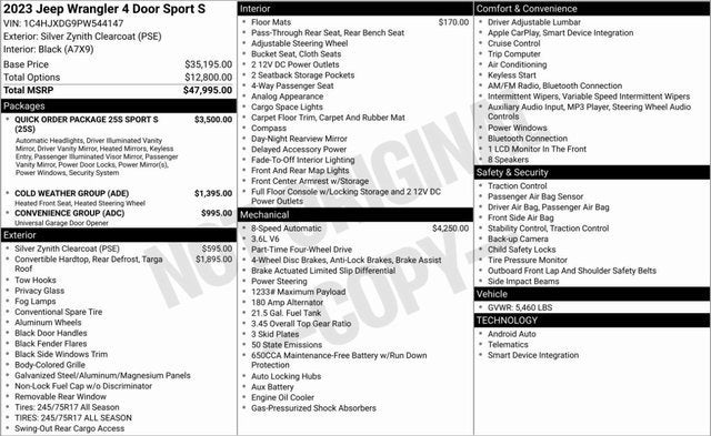 2023 Jeep Wrangler Sport S