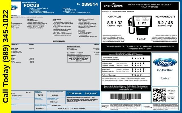 Used 2014 Ford Focus ST with VIN 1FADP3L99EL289514 for sale in West Branch, MI