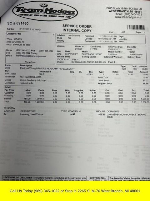 2013 Chevrolet Silverado 2500 HD Work Truck