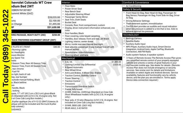 2022 Chevrolet Colorado 2WD Work Truck