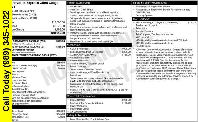 2019 Chevrolet Express Cargo 3500 BASE