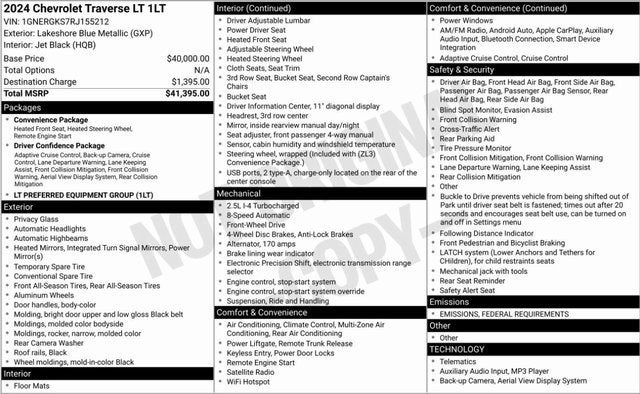 2024 Chevrolet Traverse LT