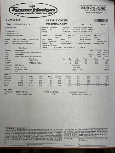2024 Chevrolet Traverse LT