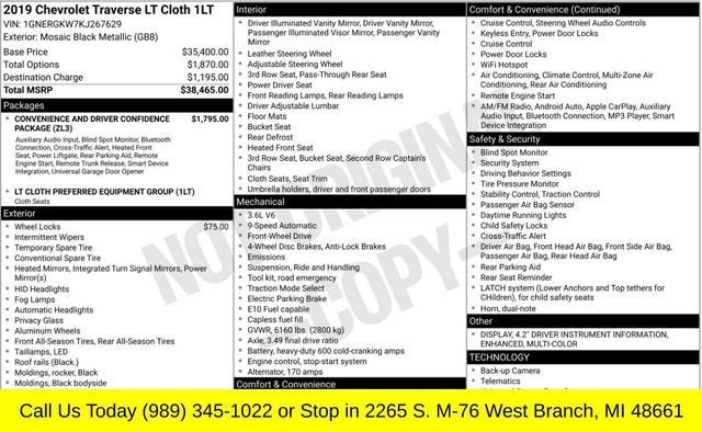 2019 Chevrolet Traverse LT Cloth