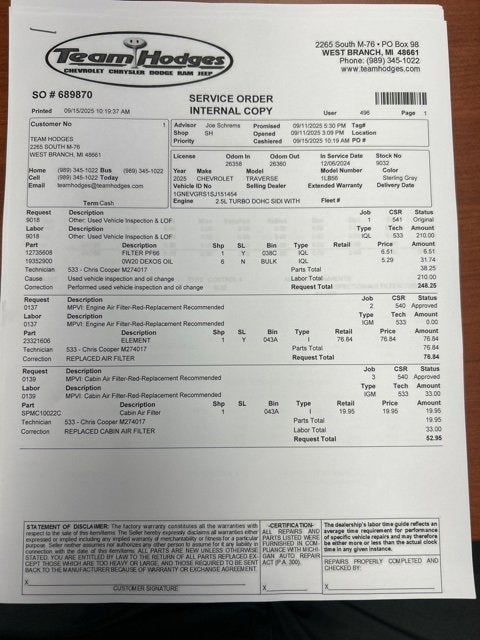 2025 Chevrolet Traverse LT