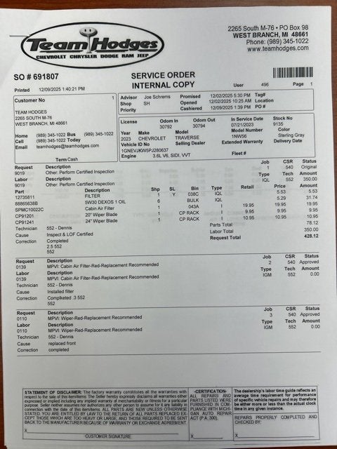 2023 Chevrolet Traverse RS