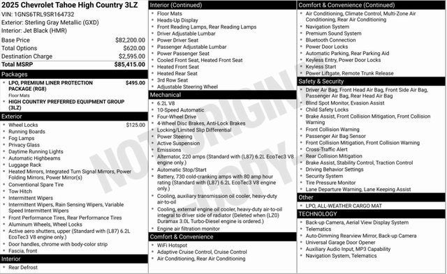 2025 Chevrolet Tahoe High Country