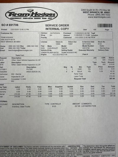 2025 Chevrolet Tahoe High Country