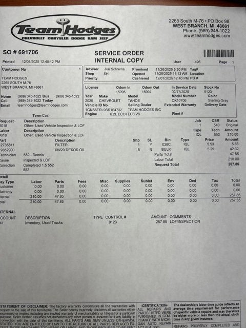 2025 Chevrolet Tahoe High Country