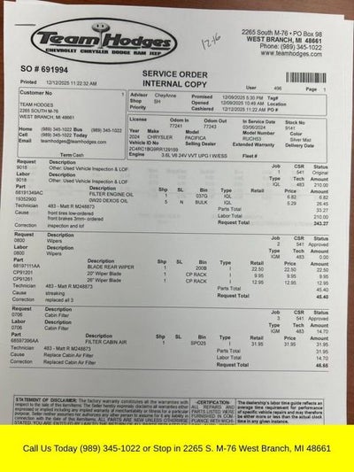 2024 Chrysler Pacifica Touring L