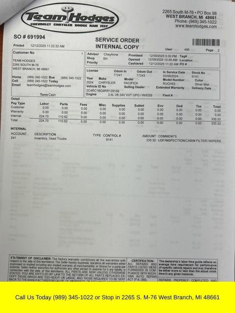 2024 Chrysler Pacifica Touring L