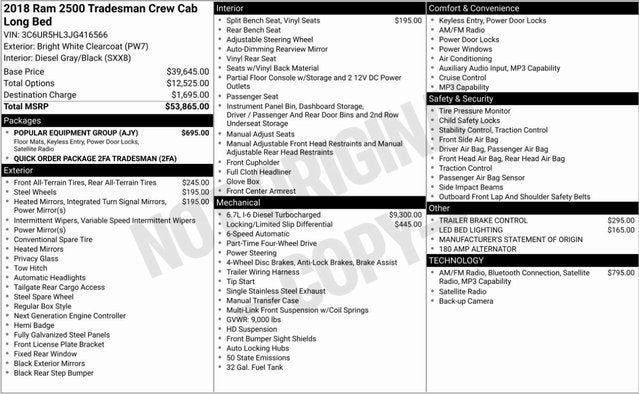 2018 RAM 2500 Tradesman