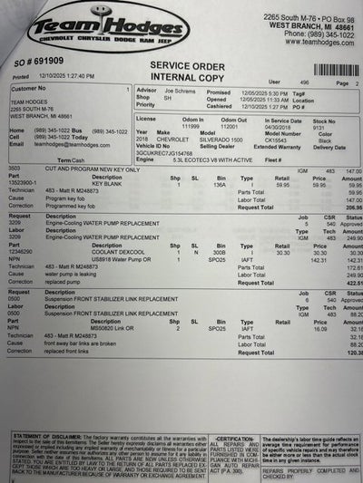 2018 Chevrolet Silverado 1500 LT