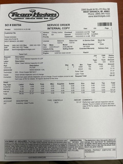 2003 Chevrolet Avalanche BASE