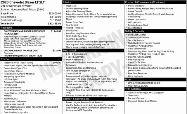 2020 Chevrolet Blazer 2LT