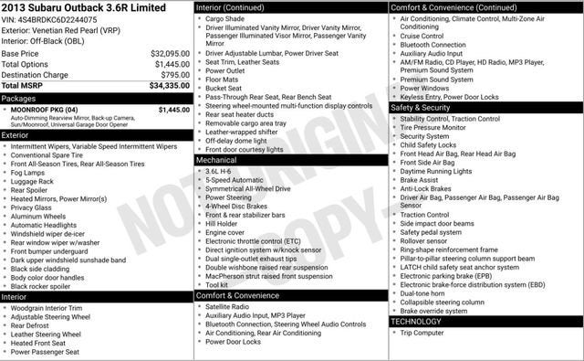 2013 Subaru Outback 3.6R Limited