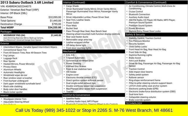 2013 Subaru Outback 3.6R Limited