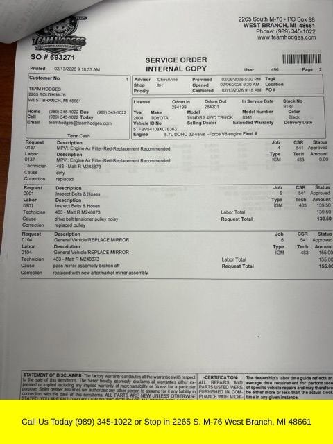 2008 Toyota Tundra 4WD Truck BASE