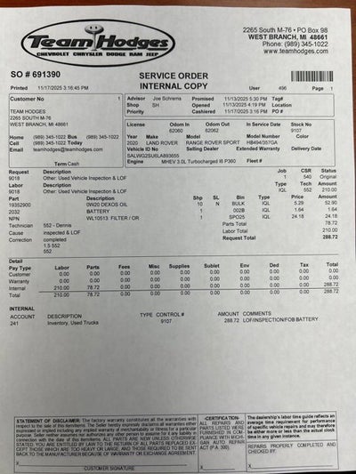 2020 Land Rover Range Rover Sport SE